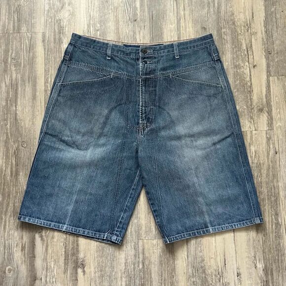 Vintage Y2K MFG Marithe Francois Girbaud Denim Shorts Size 40 Baggy - Picture 3 of 5